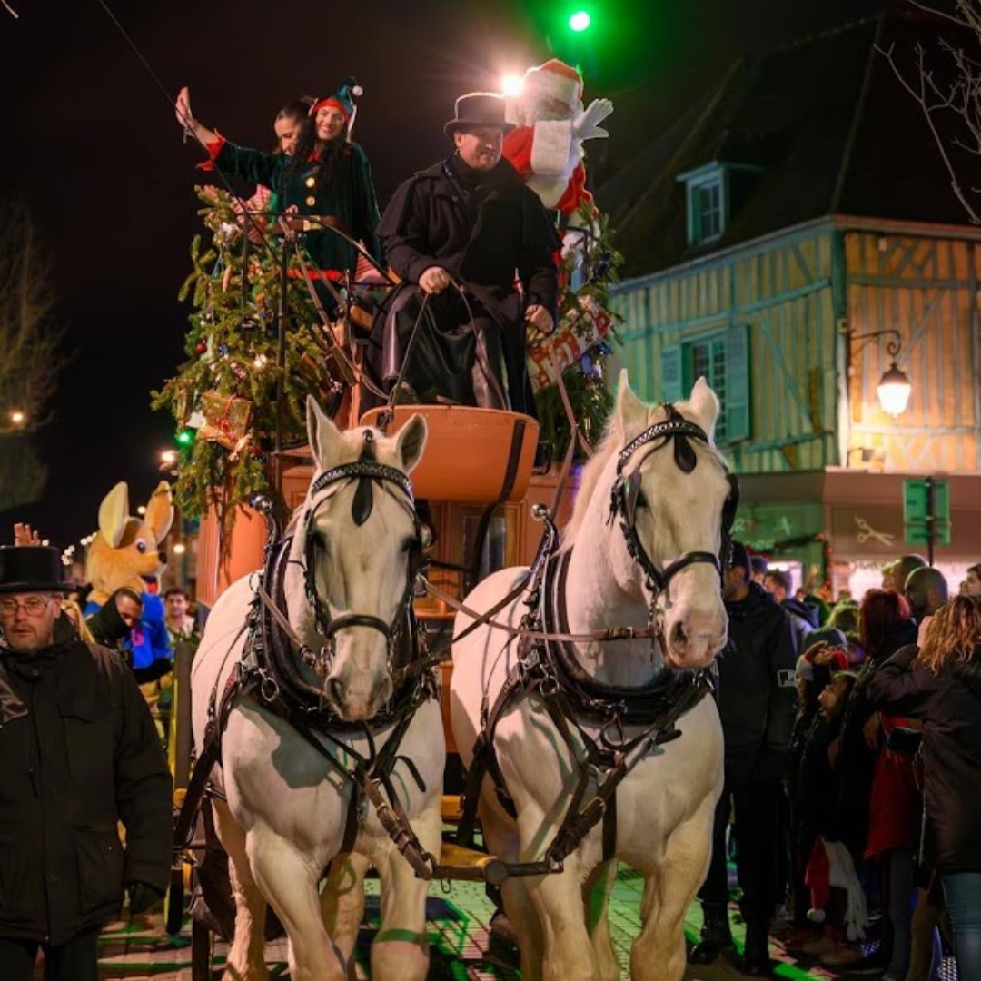 Le père Noel et les attelages de Sacy Beauvais