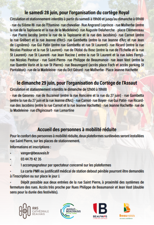 Informations riverains et circulation Fêtes Jeanne Hachette 2025